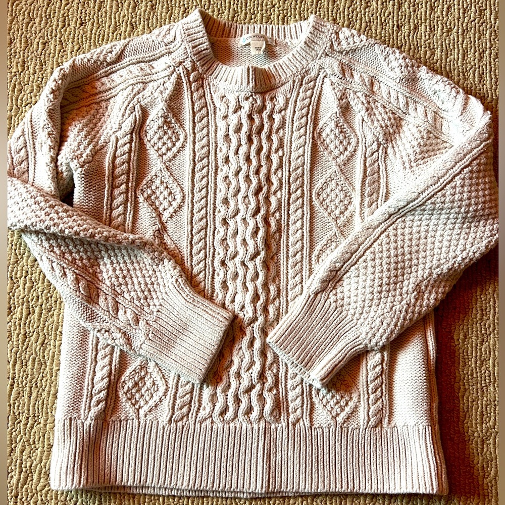 Crewcuts ivory cable knit sweater - Picture 1 of 3